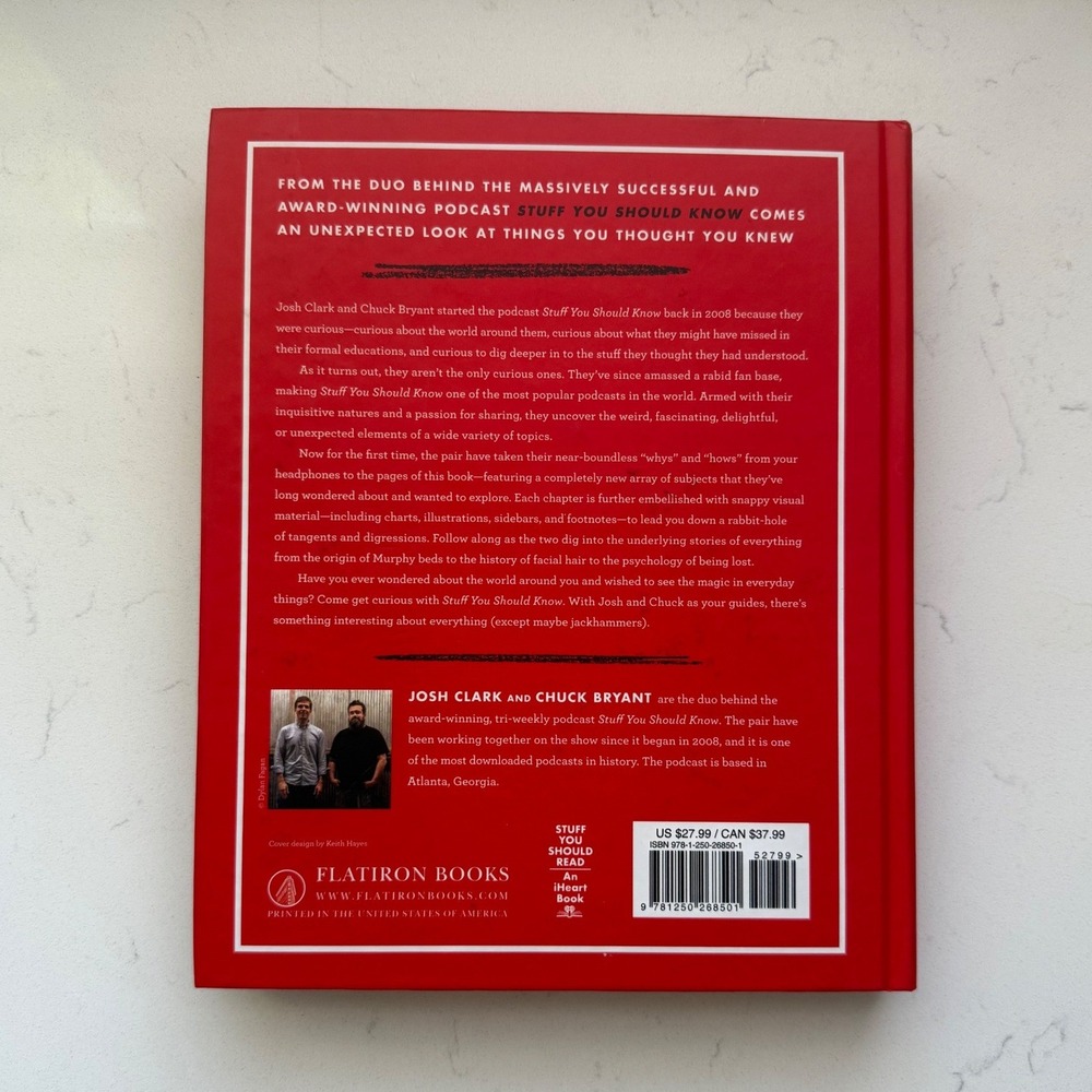 Stuff You Should Know SYSK Hardcover Book Josh Clark Chuck Bryant Podcast VGC - Picture 2 of 8